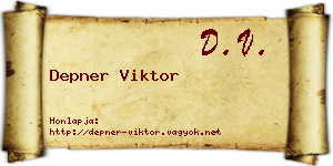 Depner Viktor névjegykártya